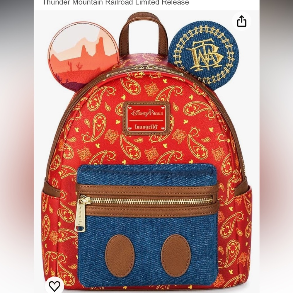 Mickey Mouse main attraction loungefly backpack big thunder mountain railroad